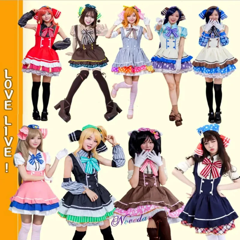 Anime Love Live Nico Yazawa Kotori Minami Maki Tojo Ellie Rin Candy Maid Japanese Uniform Princess Lolita Dress Cosplay Costume