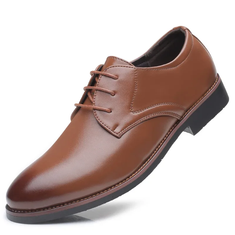 Men Breathable Leather Shoes Black Soft Leather Soft Sole Spring and Autumn Groomsmen Men Business Formal Casual Shoes