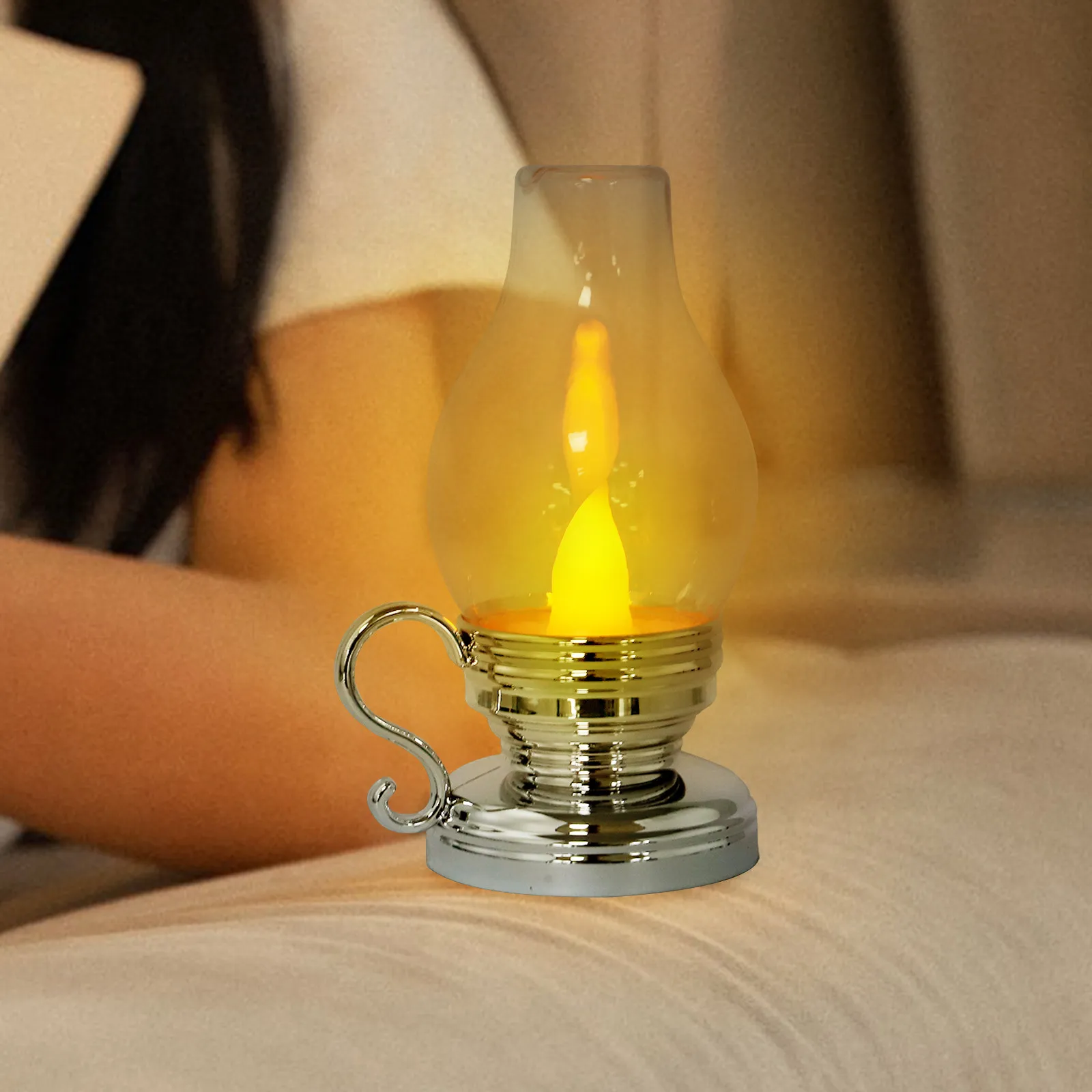Cup Lamp Vintage LED Electronic Light Retro Desktop Decorative Lamp Home Xmas Party Adornment Energy Saving