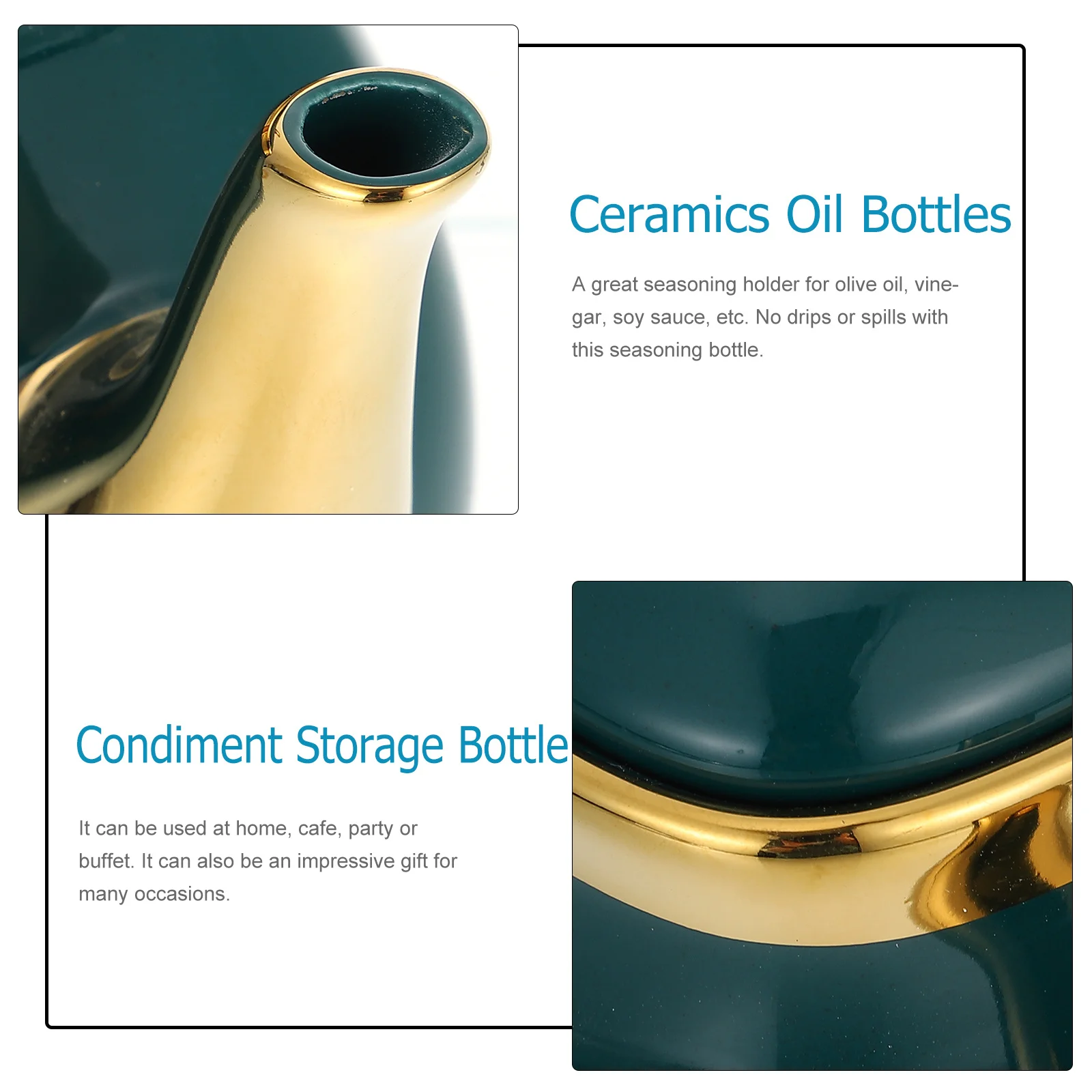 

Ceramic Seasoning Bottle High Hardness Non-Drip Olive Oil Vinegar Dispenser Soy Sauce Pot Kitchen Use Olive Oil Dispenser Bottle