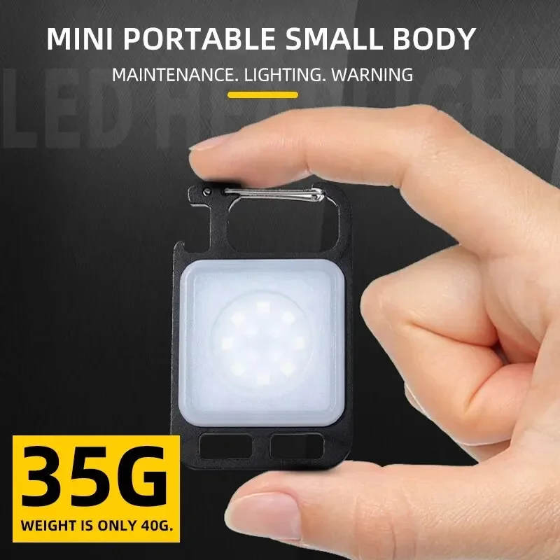 Imagem -03 - Mini Lanterna Portátil com Saca-rolhas Recarregável Lâmpada Led Bolso Cob Keychain Pequeno Acampamento ao ar Livre Luz Trabalho