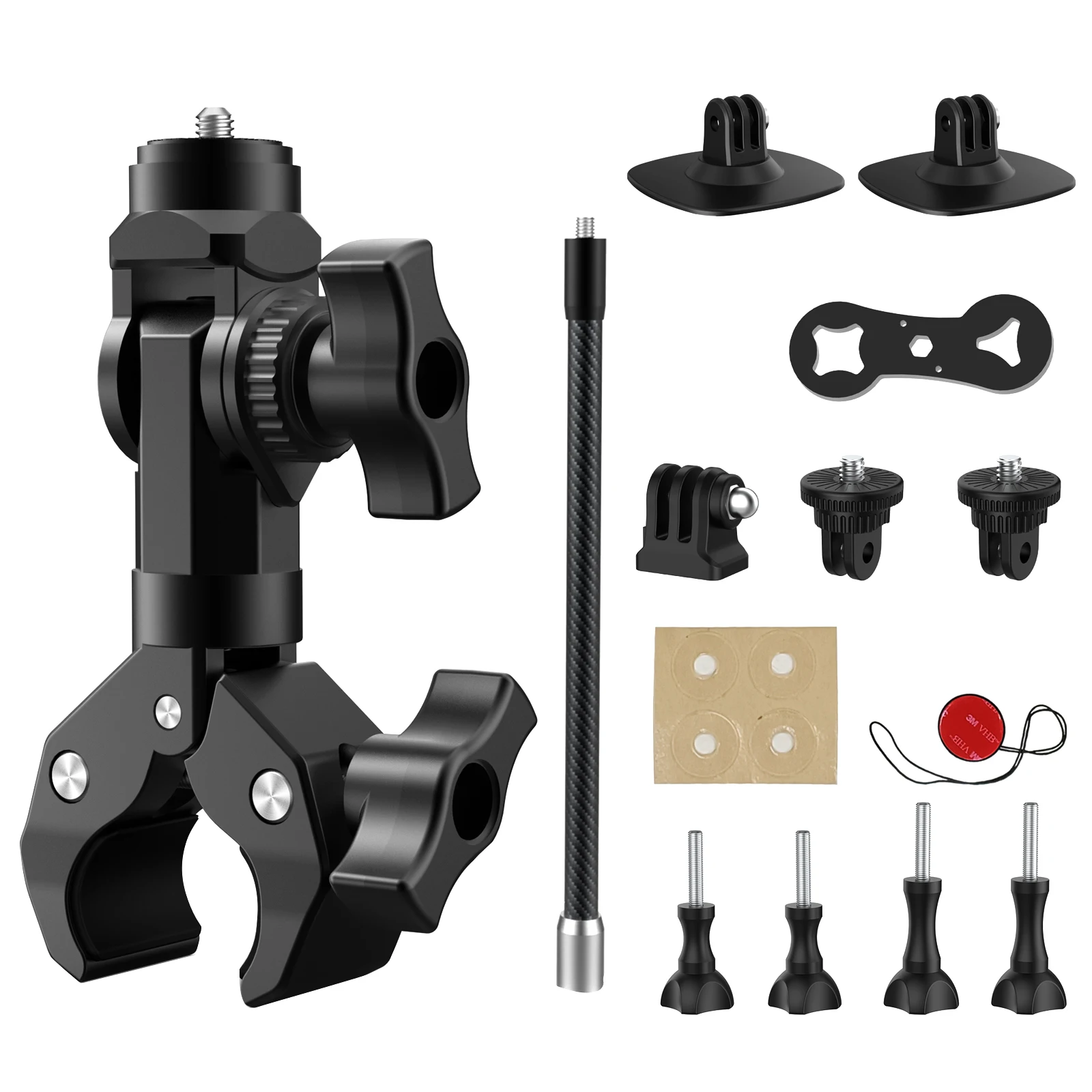 Gear Bike Motorcycle Handlebar Helmet Flexible Adhesive Mount Kit for DSLR Cameras GoPro DJI and More Action Cameras