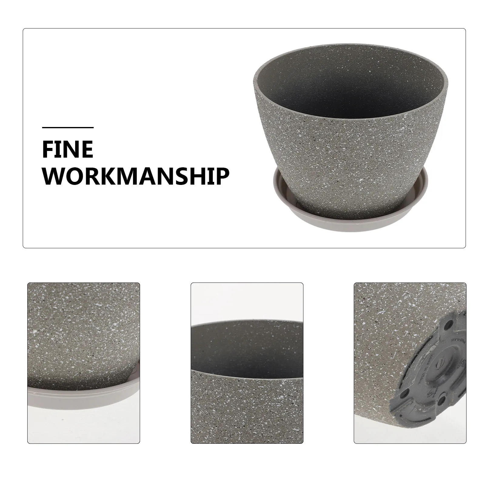 Resin Flower Pot Set - Frosted, Weatherproof, Eco-Friendly Planter for Indoor Outdoor Green Plants