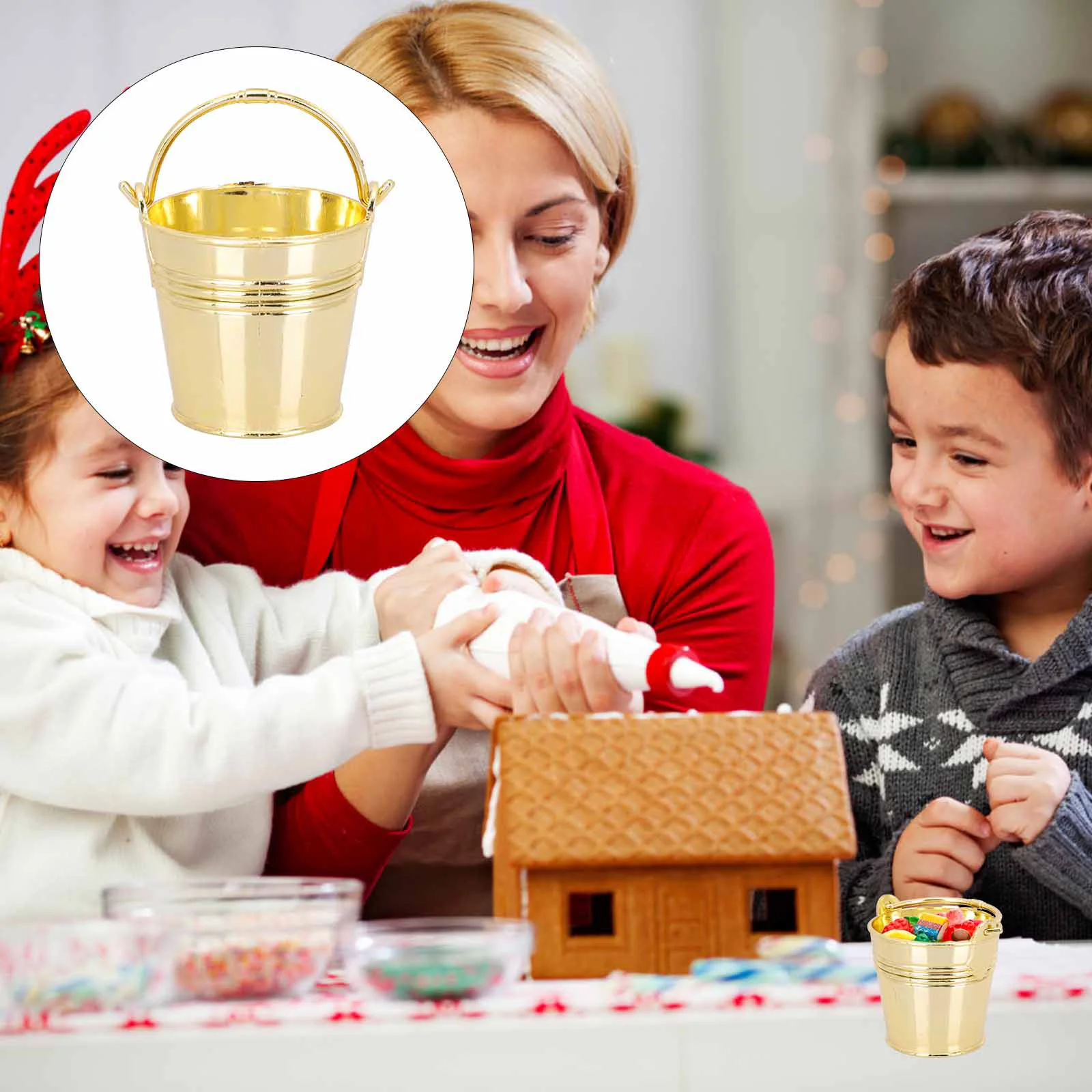 

10 Pcs Bucket Candy Box Snack Storage Holder Creative Mini Buckets Party Supply Metal Child Gift