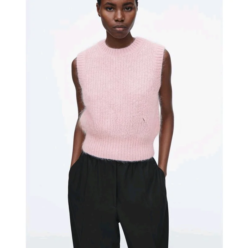 

Новое весеннее поступление, женский вязаный жилет-стойка CS 25, трикотаж из смеси мохера для детей 8-24 лет, прямой крой