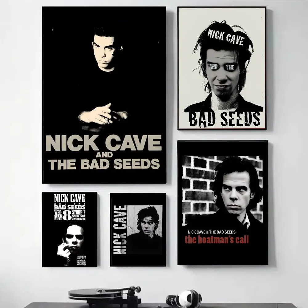 Nick C-Cave And The B-Bad Seeds Painting Calligraphy Self Adhesive Wall Art Waterproof Print For Bedroom Hallway Home Decor