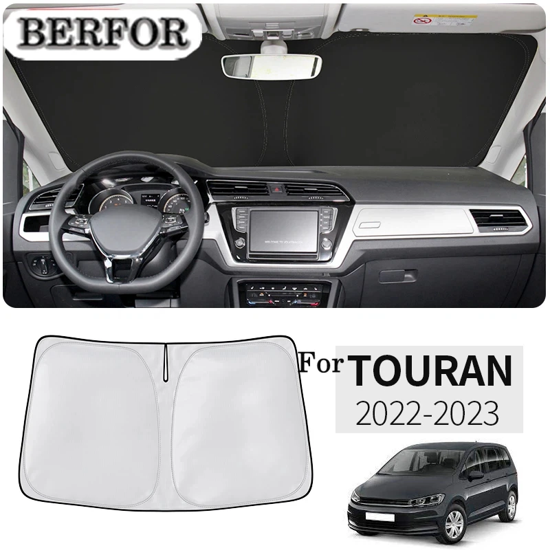 For VW Volkswagen Touran 5T1 2016-2023 Nano-Insulat Windshield Sunshade Front Window Sun Shade Visor Car Interior Accessories view 2