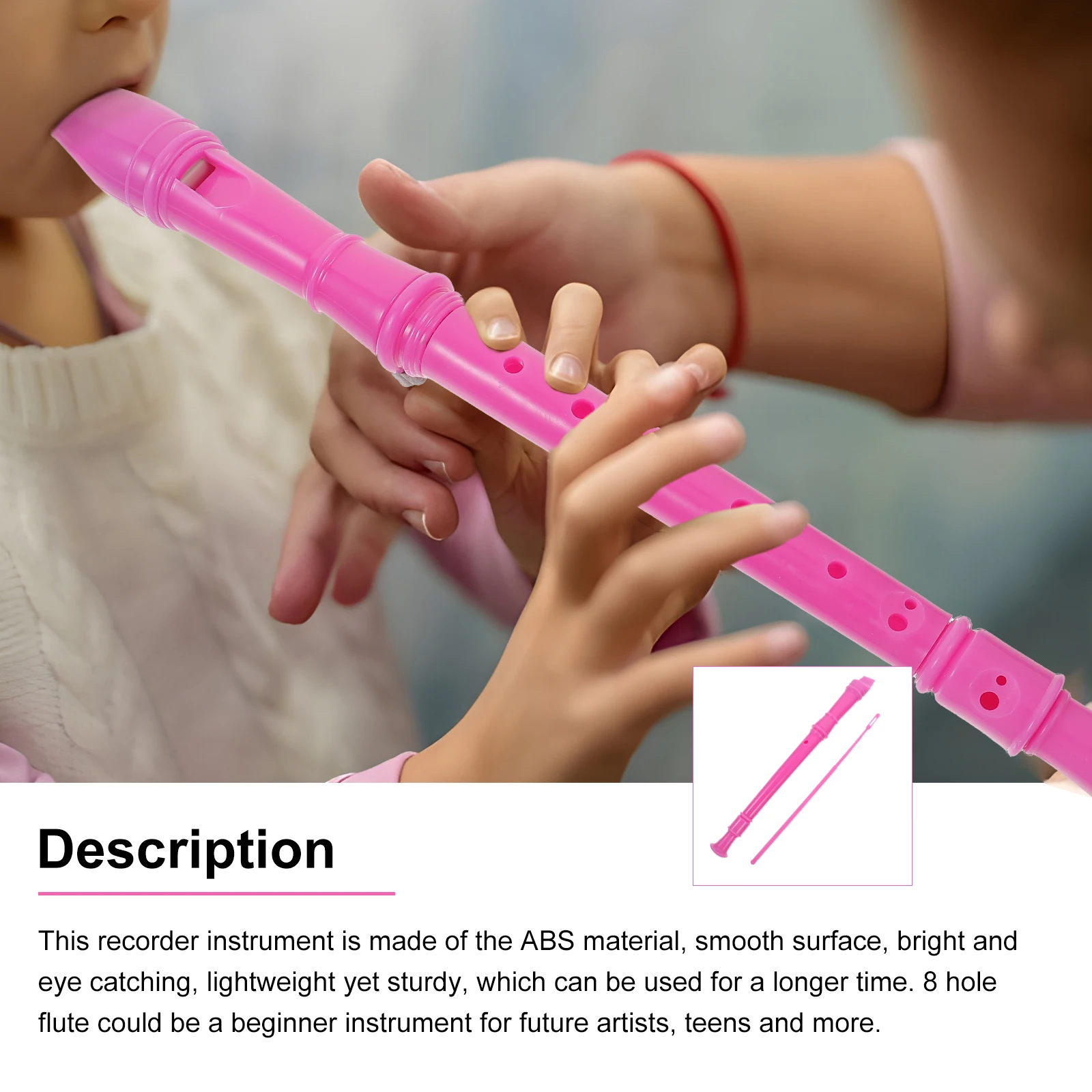 

Major Beginner Recorder Student Flute Cleaning Rod Abs Instrument for Kids Beginners