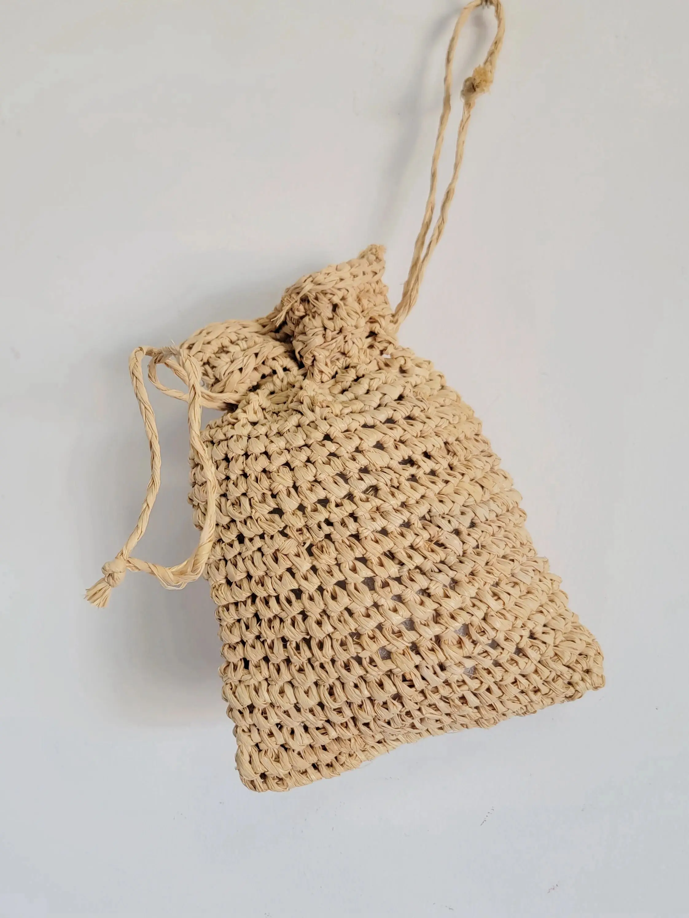 

RAFFIA storage bag- drawstring bag