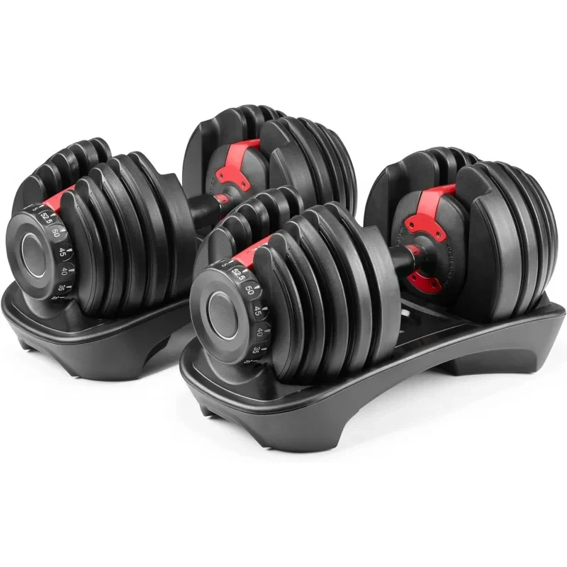 Adjustable Dumbbells Set of 2 (52.5 lbs x 2) - Dumbbell Set for Men; Women, Full-Body Home Gym Workouts;with Storage Trays