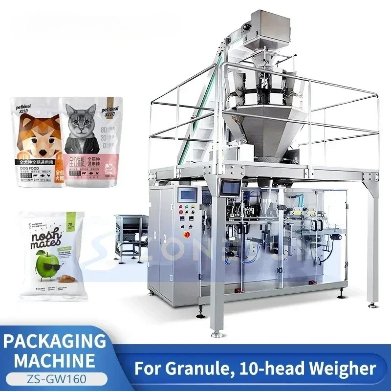 ZONESUN Automatic Vertical Granule Form Filling and Sealing Machine VFFS Multihead Weigher Packing Equipment ZS-GW160