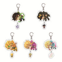 Anime Keychain JoJos Bizarre Adventure Man Key Chain For Women Accessories Cute Backpacks Pendant Cartoon Key Ring Friends Gift