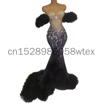Radiant Rhinestone Tube Full-length Stylish Gown for Women Provocative Evening Ball Birth Festive Party Attire Photoshoot Outfit