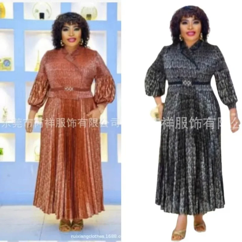 

Плиссированные платья Miyake, новинка осени 202, хит продаж, с v-образным вырезом и рукавами-пузырьками, с галстуком, темперамент, большие размеры, женские складные платья, женская одежда