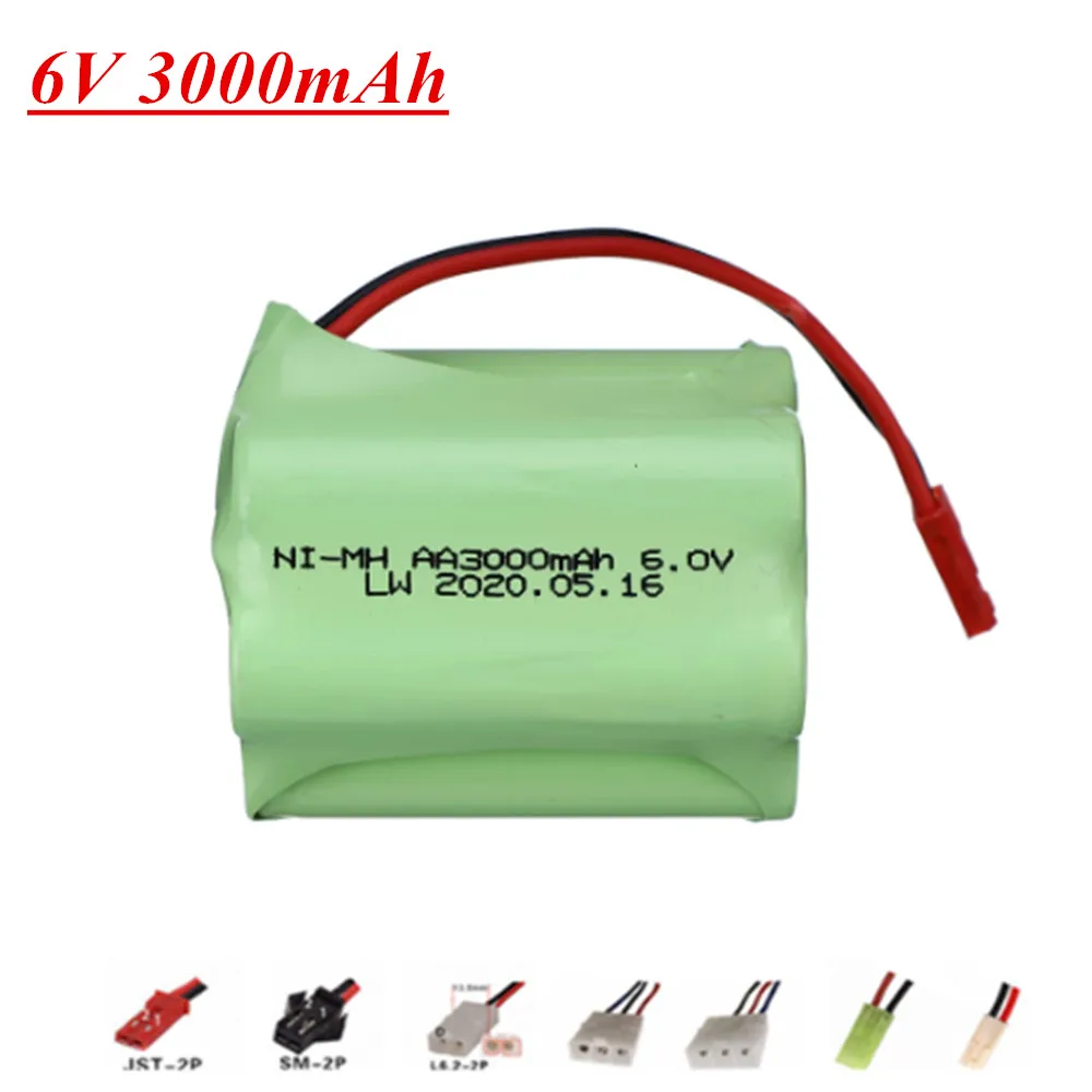 6V 3000mAh Ni-MH Battery Charger Set For RC Cars Robots Tanks Gun Boats AA 2400mah 6v NiMH upgrade Battery Pack 1pcs to 5pcs