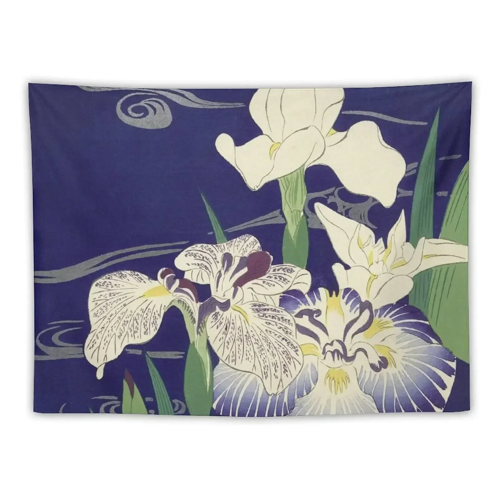 

Irises byTsukioka Kgyo Japanese Woodcut Tapestry Wall Decor Hanging Home Decorations Aesthetic Bedrooms Decorations Tapestry