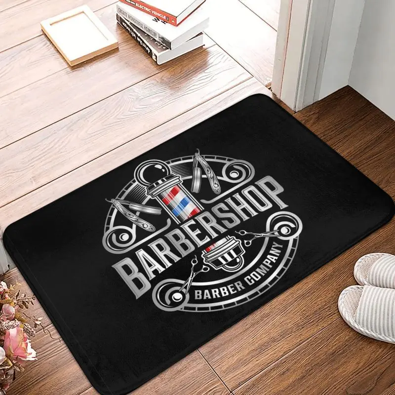 Barber Shop Sign Front Door Floor Entrance Mats Indoor Barbershop Hairdresser Hairstylist Bath Kitchen Doormat Toilet Carpet Rug