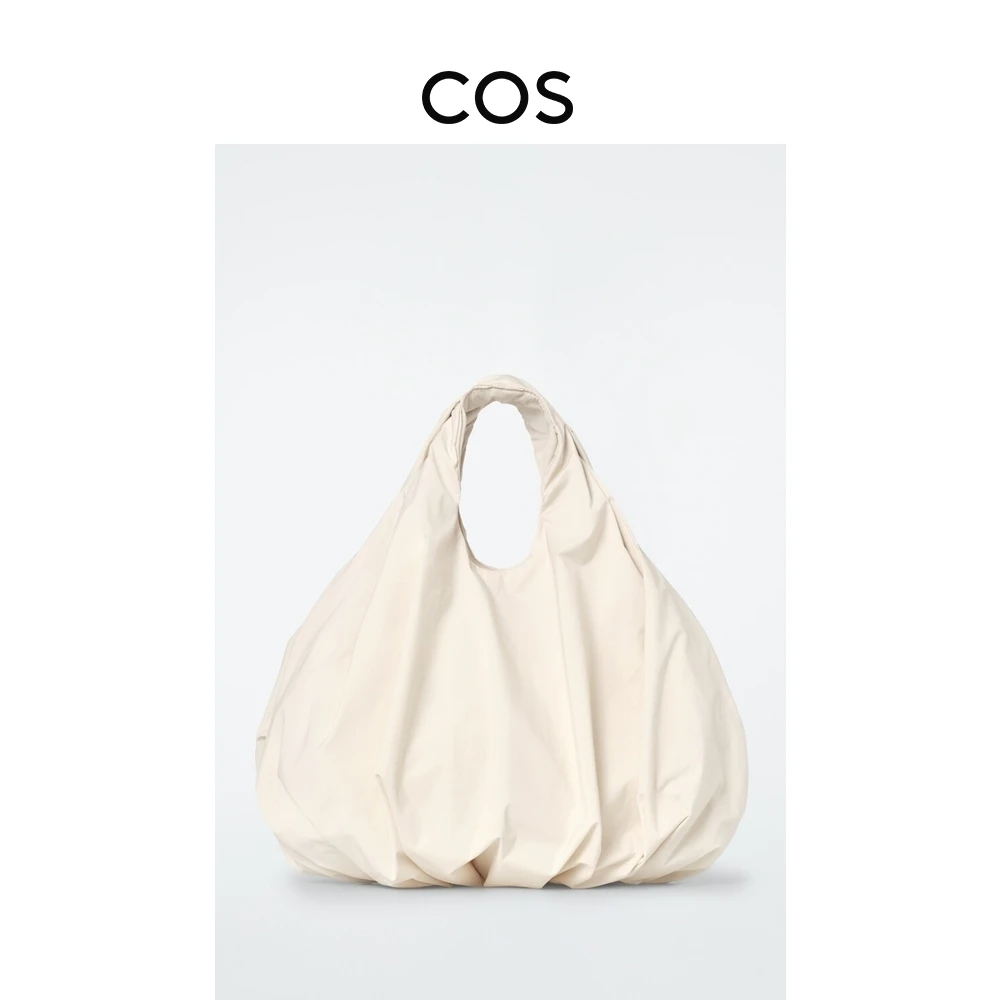 

COS Ladies Large Capaci Folded Single oulder Pumpkin Bag Beige New Spring Autumn Casual Sle Handbag Youth Faion