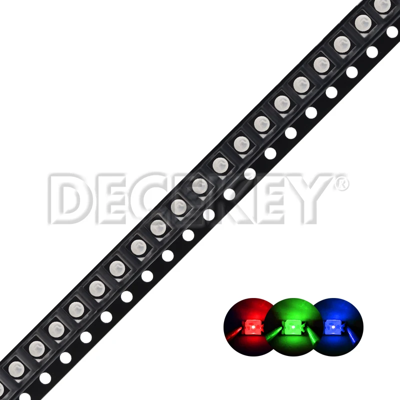 100Pcs 3528 SMD LED Diode Chip Warm White Red Green Blue Yellow Orange UV Purple Pink RGB PLCC2 PLCC-4 Lamp Light Beads Emitting