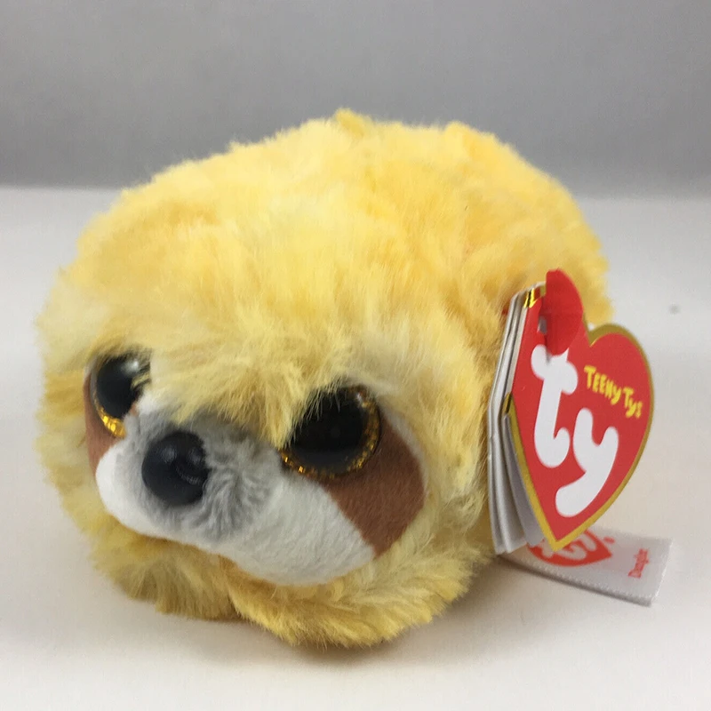 10cm Teeny Ty Beanie Big Eyes  Phone Screen Wipe Stuffed Mini Plush Toy Doll Yellow Sloth Dangler Children Christmas Gifts