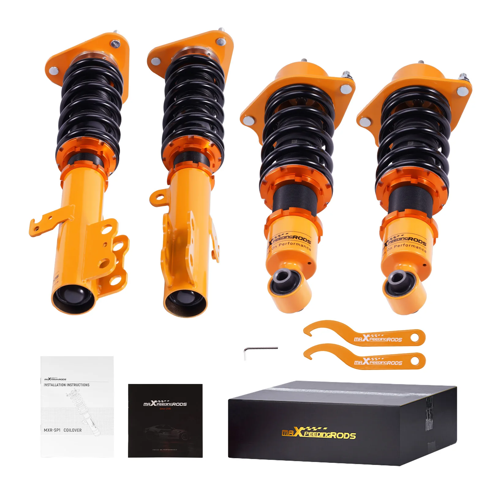 maXpeedingrods Coilovers for Scion TC 1st Gen 2005 2006 2007 2008 2009 2010, 24 Damper Adjustable Coilovers Suspension Kit,