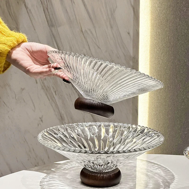 صينية للفاكهة طاولة القهوة لغرفة المعيشة المنزل سلة فاكهة رائعة الزجاج طبق للوجبات الخفيفة عالية الجودة الحلوى الجافة الفاكهة وجبات خفيفة وضعها صينية