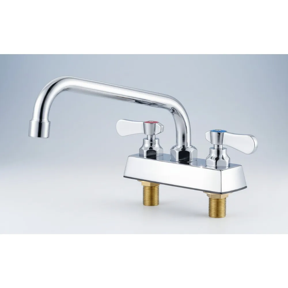 

10" Swivel Laundry Faucet 4" Centerset, Brass Chrome Finish for Utility Sink, Bar, Garden Tub & Garage