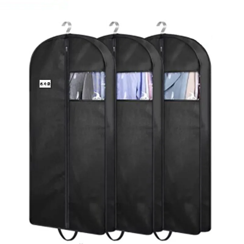 

1/3/5pcs 4" Gusseted Hanging Garment Bags for Closet Storage Clothes Portable Garment Cover with Handles Non-woven Clothes Bag