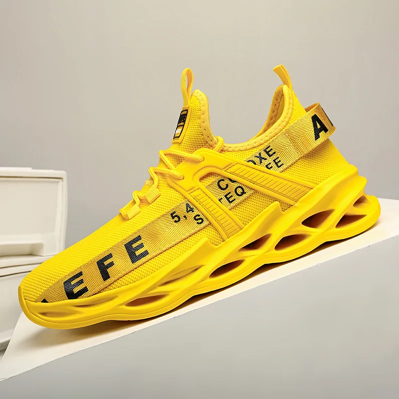 

HKDQ Man Running Shoes Breathable Mesh Sneakers Comfortable Lightweight Cushioned Thick Sole Fashion Tennis Casual Sports Shoes