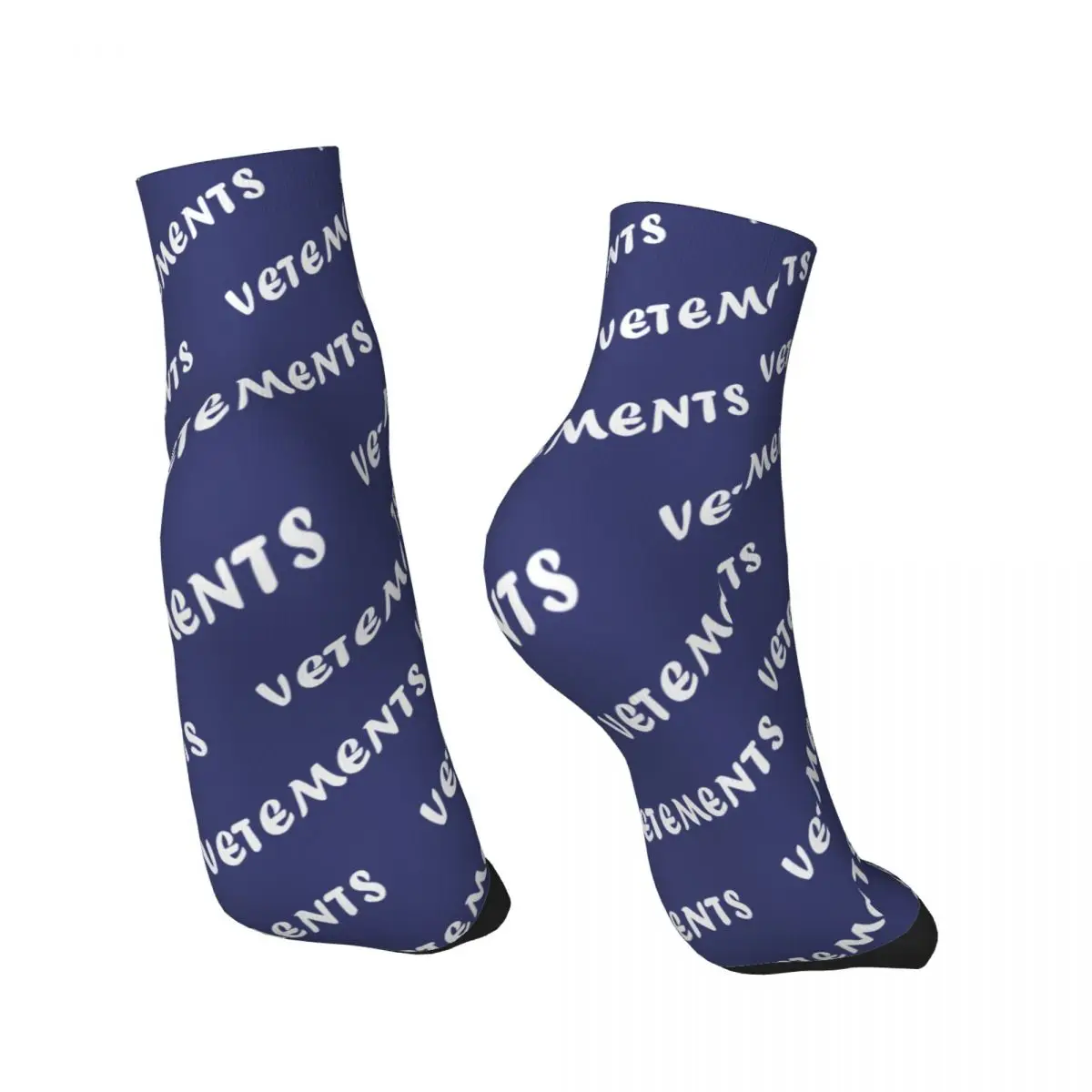 White VETEMENTES Men's Crew Socks Unisex Kawaii Spring Summer Autumn Winter Dress Socks