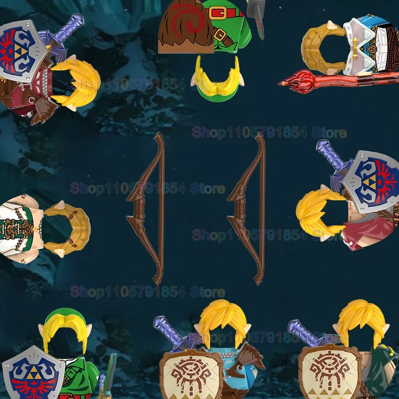Game Knight Action Figures Warrior Building Blocks Doll Shield Short Sword ABS Accessories Children's Christmas Toy Gift DT8906
