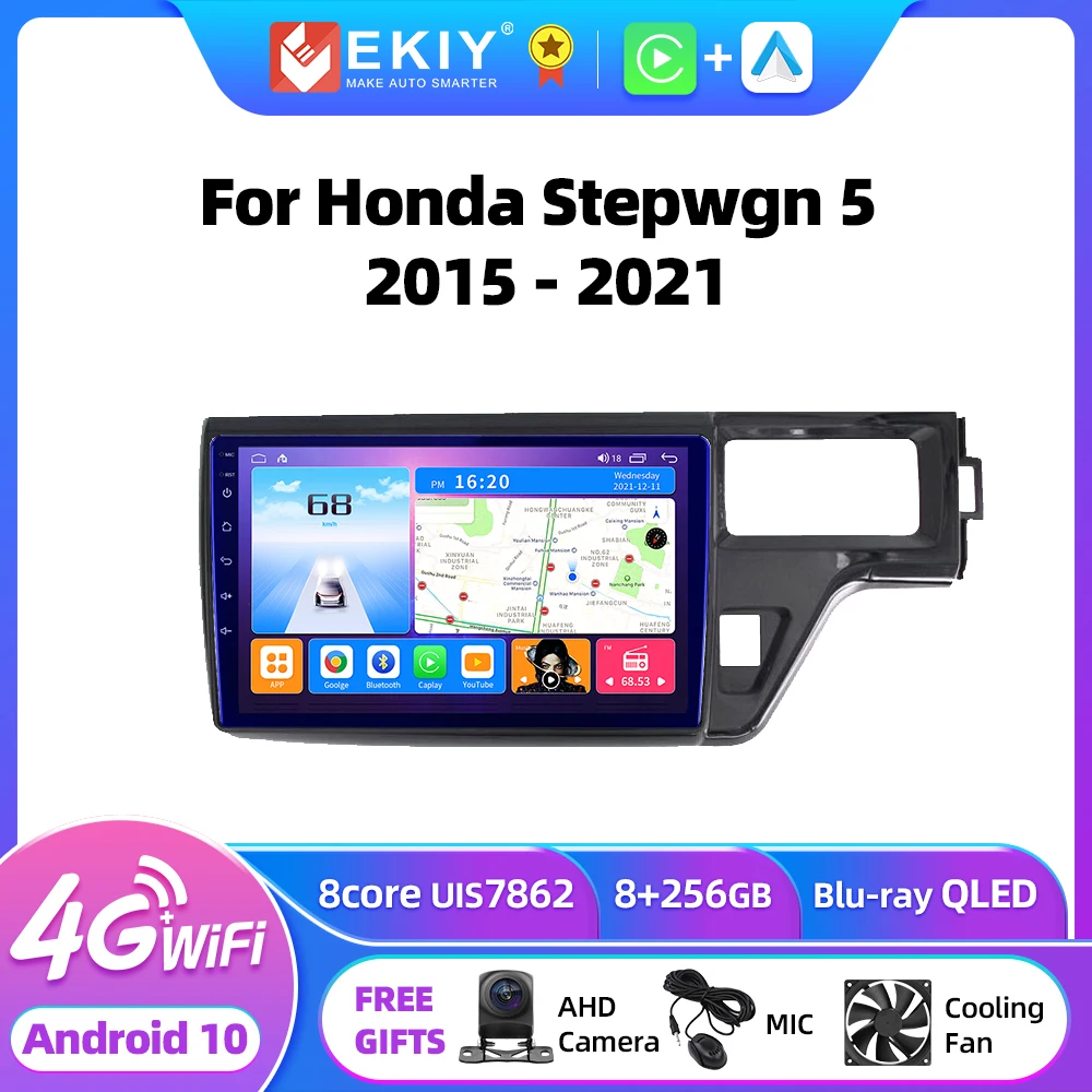 

EKIY T7 Android 10 Car Radio For Honda Stepwgn 5 2015 - 2021 Multimedia Video Player Carplay GPS Navigation No 2din Head Unit HU