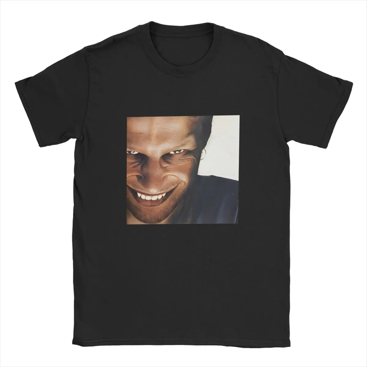 Aphex Twin Men T Shirts Graphic Band Music Novelty Tees Short Sleeve Round Collar T-Shirts Pure Cotton Gift Idea Clothes