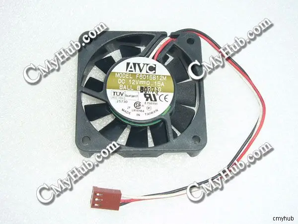 For AVC F6015B12M DC12V 0.15A 6015 6CM 60MM 60X60X15MM 3pin Cooling Fan F6015B12M