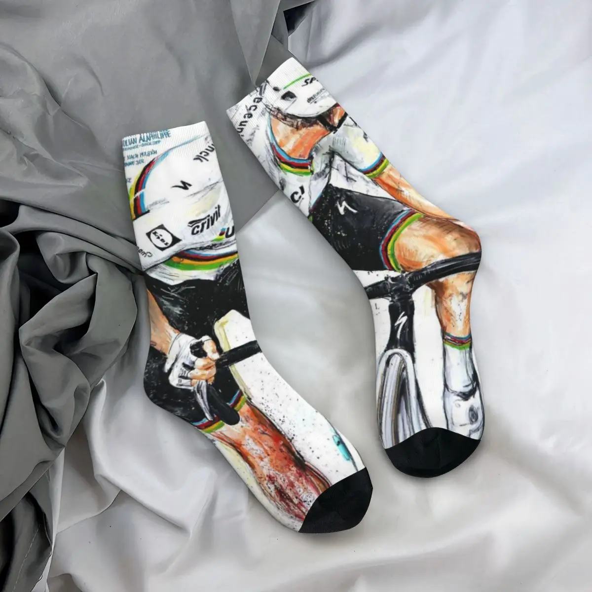 Happy Funny Men\'s compression Socks Bike Vintage Harajuku van der poel art merch Hip Hop Novelty Seamless Crew Crazy Sock