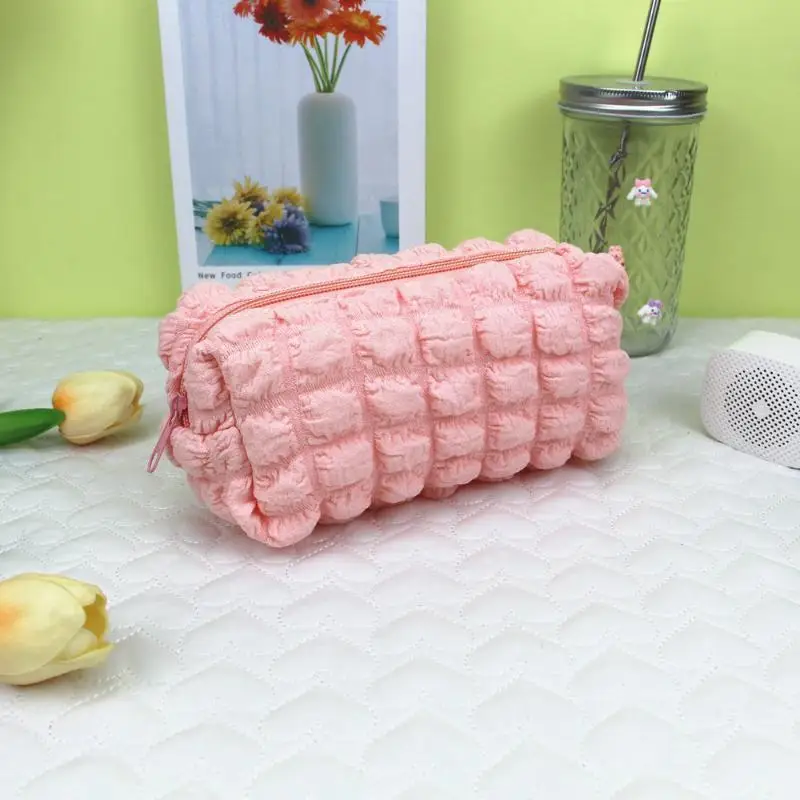 Modische Bubble-Grid-Reißverschluss-Federtasche für Schule und Büro, Schreibwaren-Etui, Aufbewahrungstasche, Niedliche Kosmetiktasche, Federmäppchen – Detail 11