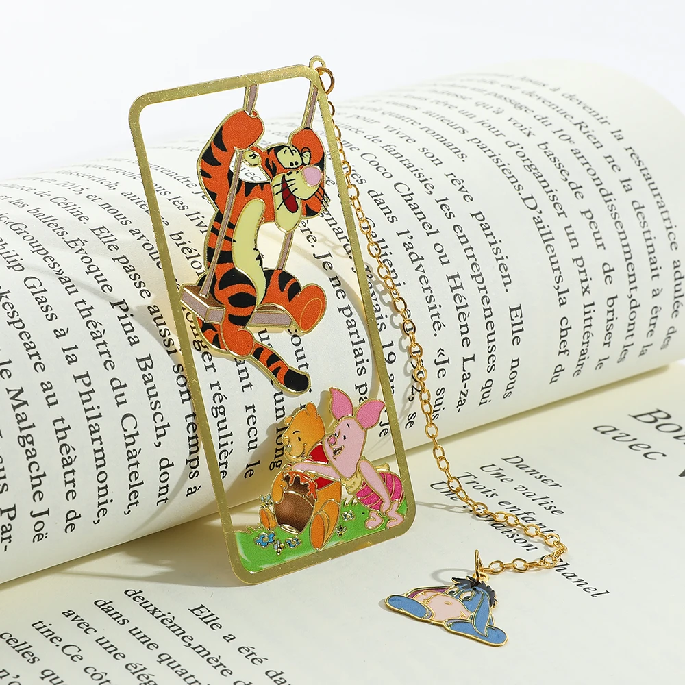 Imagem -06 - Winnie The Pooh Disney Metal Marcadorespresentes Meninas Crianças Coleções Fãs do Livro Papelaria Reading Markers 1pc Fãs