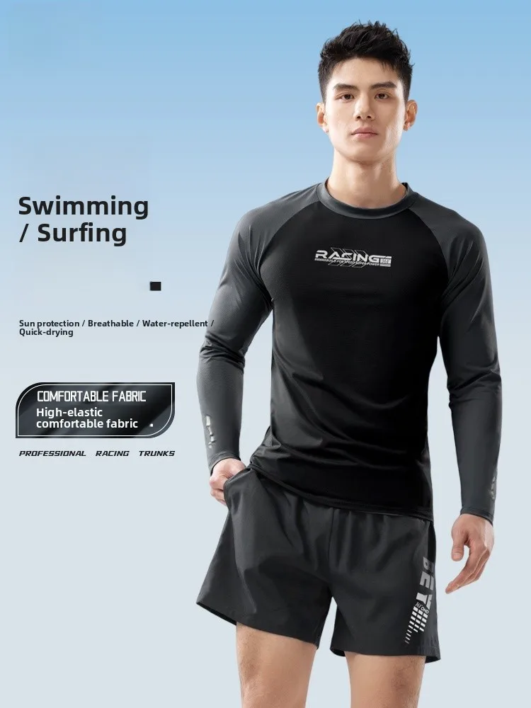 361-men's-swimming-suit-set-long-sleeve-quick-dry-adult-sun-protection-new-2026-surfing-diving-clothes-blue-high-elasticity