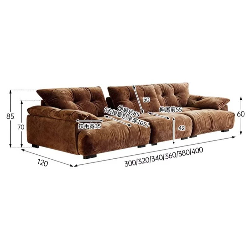 Chenille Cloud Sofa Detachable & Adjustable Backrest Bouquet Couch Modern Sectional for Living Room & Home - view 6