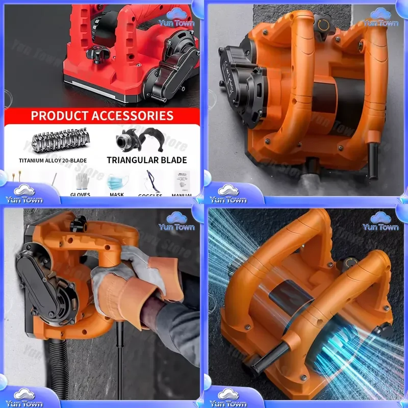 Wall Scraper for Concrete Renovation for Putty Scraper Cement Grinder Rough Planer Dust-Free Wall Removal Tool Building