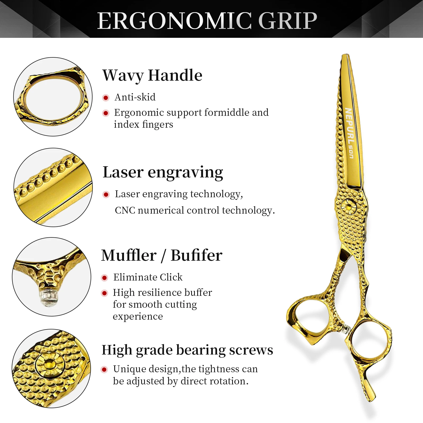 6.0 Inch Fashion Beauty Barber Hair Scissor  First-grade Quality Hairdressing Scissors Straight Hot Sale Easy to Cut