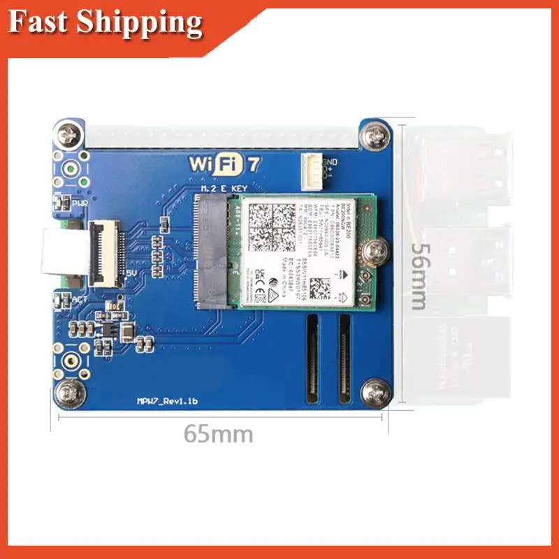 كفاءة MPW7ACA لوحدة Raspberry Pi 5 PCIE إلى M.2 E-Key Wifi7 مع حافظة BE200 Wif6e AX210، AX200