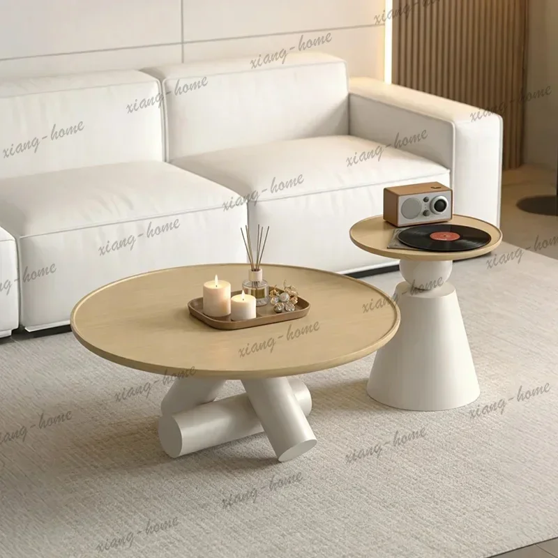 FG Trendy High‑Quality Round Coffee Table, Nordic Glamour Small Modern Minimalist Living Room Home Furniture