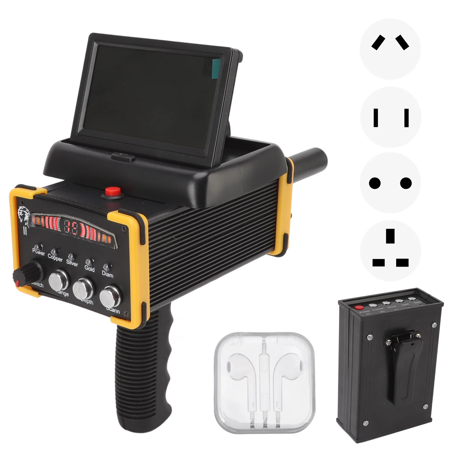 30m Deep Metal Detector Folding Screen Gold Finder Metal Scanner Device Search Range 1000m GR9000 Handheld Metal Detector