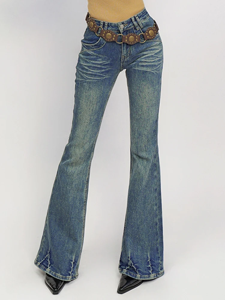 

Джинсы DIDI DESIGN винтажные, с высокой талией, утягивающие, эластичные, длиной в пол, женские, весенние, повседневные, широкие брюки, на резинке