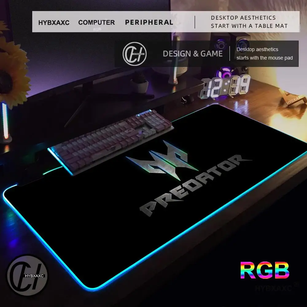 Acer Gaming RGB Mouse Pads Keyboard Gamer Kit Laptop Game Predator Pad Carpet Computer Speed Mat Big Table Rug Cute Pc Complete