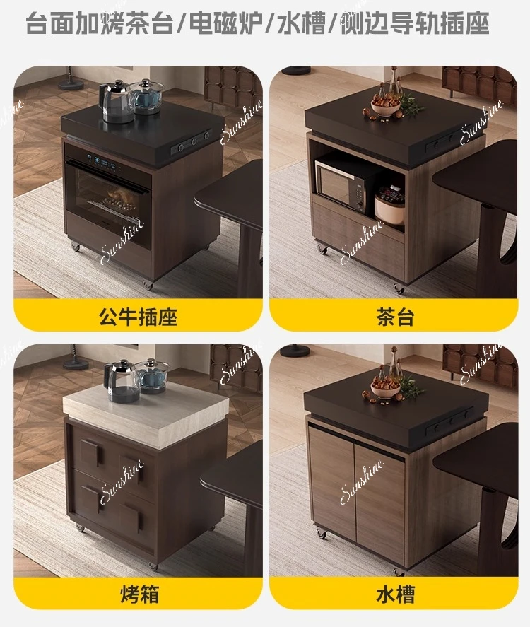 Medieval rock slab island cabinets can be moved separately, falling cabinets, small apartment kitchen ** dining side cabinets