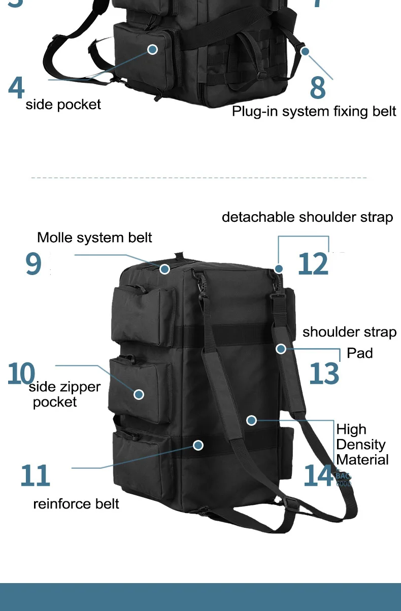 DRHTDXEJ Sac multifonctionnel tactique sac utilitaire poches à outils petit sac de rangement Molles pochettes pour l'extérieur