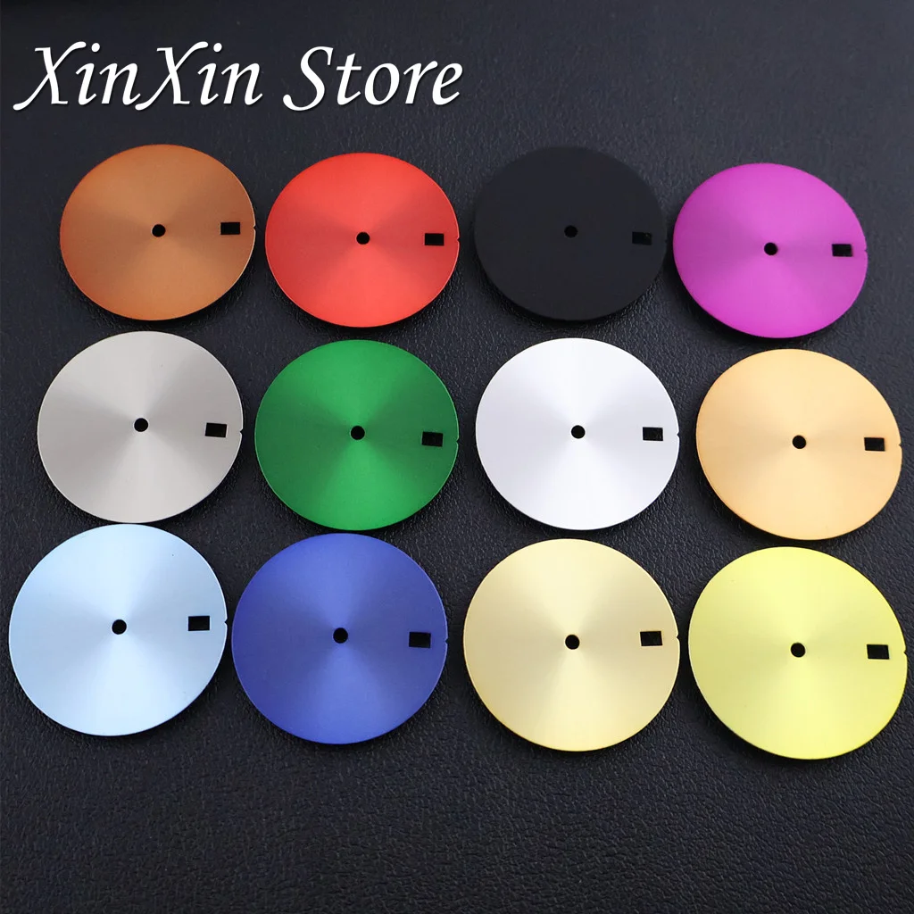 28.5MM Sunburst Watch Dial Lettered Blank Single Calendar Watch Faces Metal Watch Accessories for NH35 NH36 4R 7S Movement
