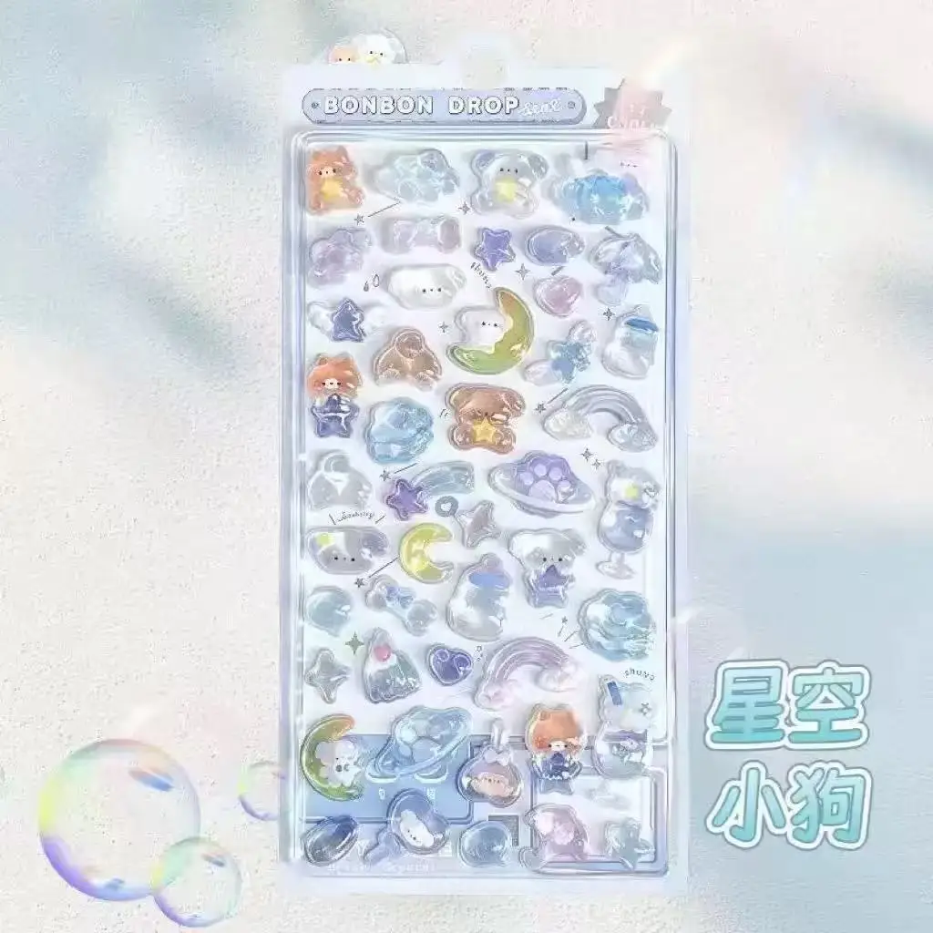 //Kawaii 3D Jelly Resin Stickers Leuke Cartoon Sparkle Transparante Stickers voor Scrapbooking Telefoonhoesje Laptop DIY Decor..